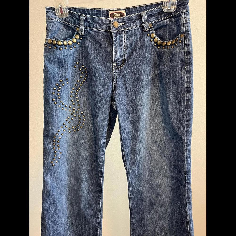Y2K Studded Jeans Boot Cut Style - Picture 2 of 4